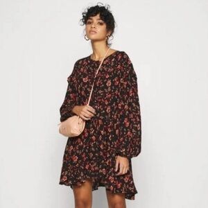Free People Flower Fields Mini Dress in Dark Combo Size XS